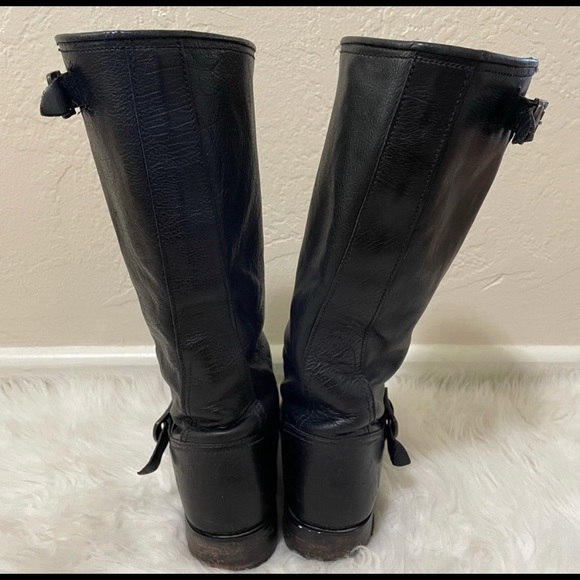 Frye Black Leather Combat Boots - Picture 4 of 7